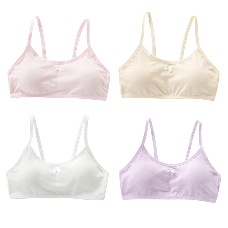

Teenage Girls Training Bra Solid Color Cotton Kids Underwear Vest Teen Student Sport Brassiere Young Children Underwear