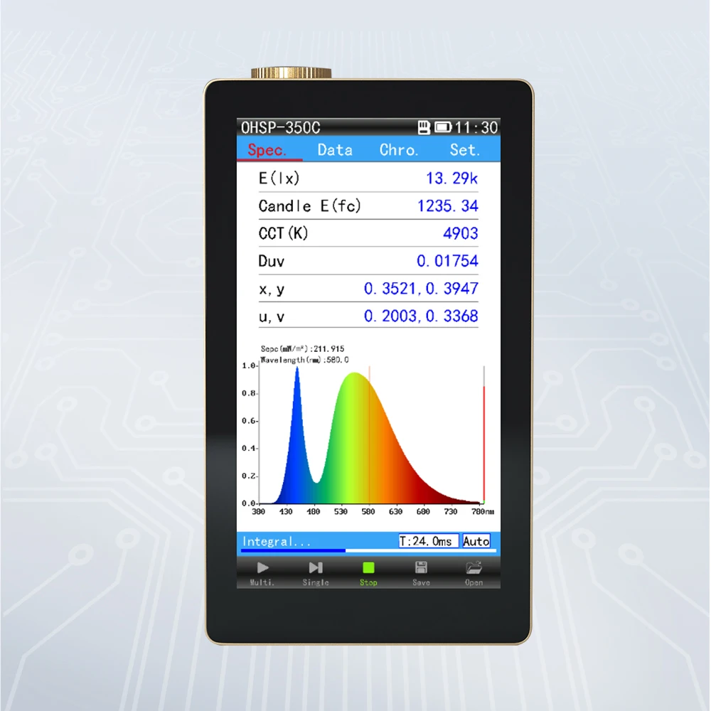 HOPOOCOLOR OHSP-350C portable spectrometer Spectrum analyzer lux meter CCT meter