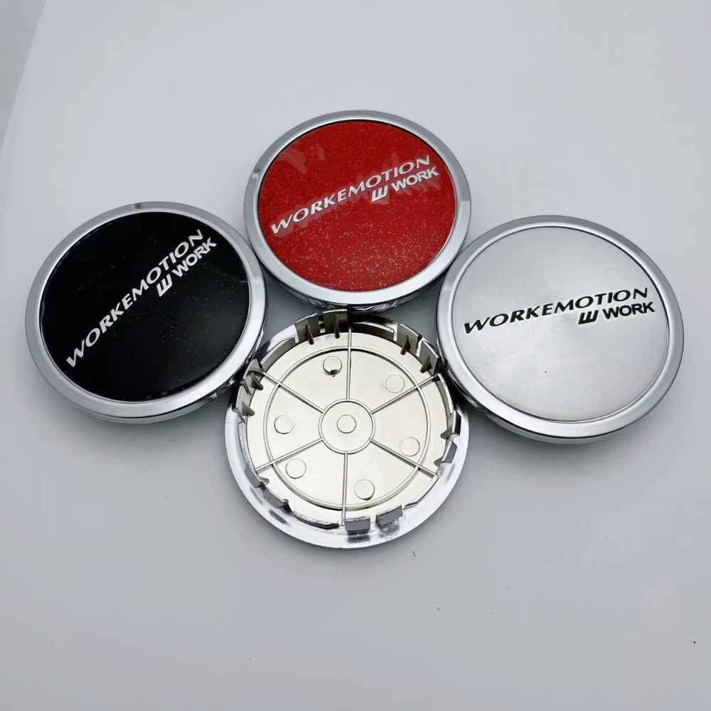 4pcs JDM 75MM (65MM I.D) W Work Emotion Logo Emblem Car Wheel Center Caps Car Wheels Hub Rim Hubcap Cover Replace Accessories