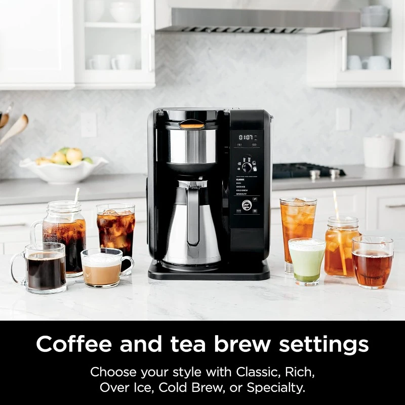 Hot and Cold Brewed System, Tea & Coffee Maker, with Auto-iQ, 6 Sizes, 5 Styles, 5 Tea Settings, 50 oz Thermal Carafe, Frother