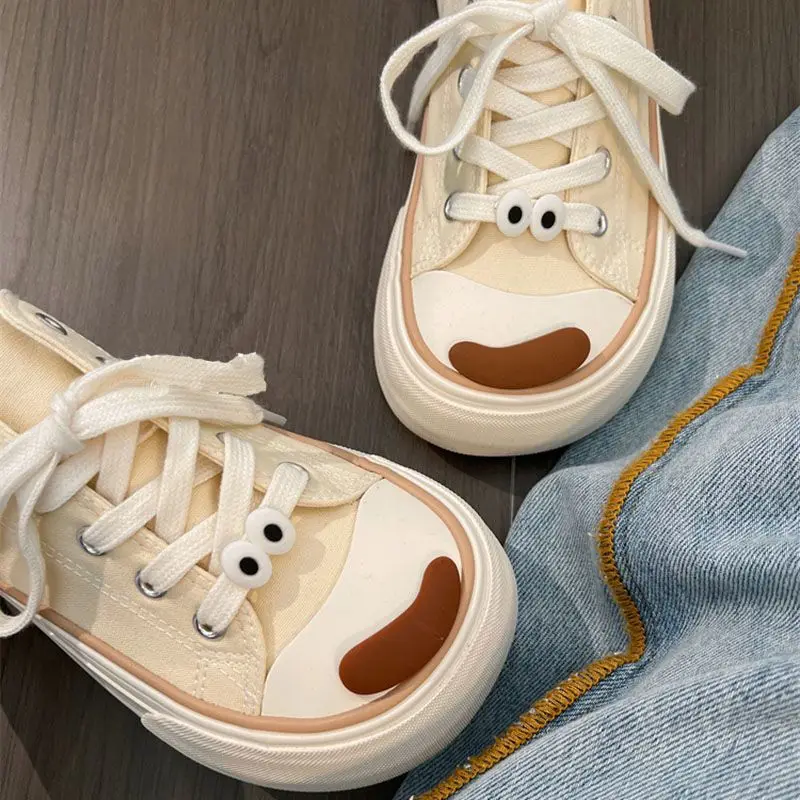 Kawaii Women Vulcanize Shoes Platform Sneakers Femme Spring Summer Sports Tennis Female Casual Cute Flat Vintage Footwear