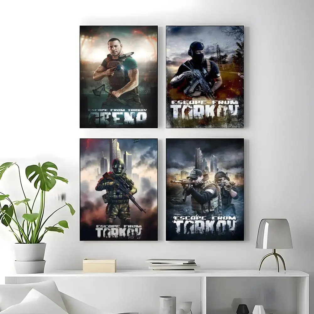 Game Escape from Tarkov Poster Self-adhesive Art Waterproof Paper Sticker Coffee House Bar Room Wall Decor