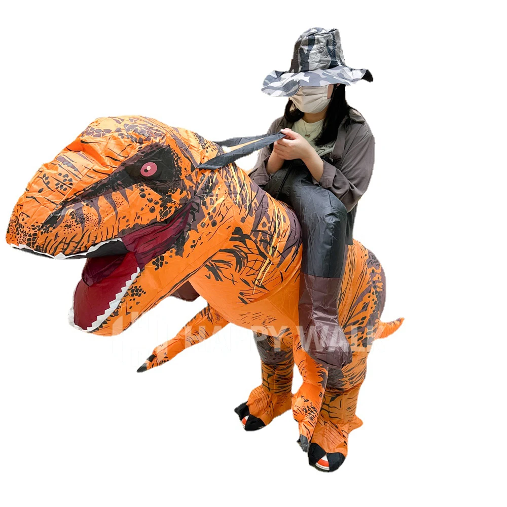 Inflatable T-REX Rider Costume Blow Up Cosplay Fancy Dinosaur Clothing Party Funny Riding Costumes Suit Mount Monster Adult