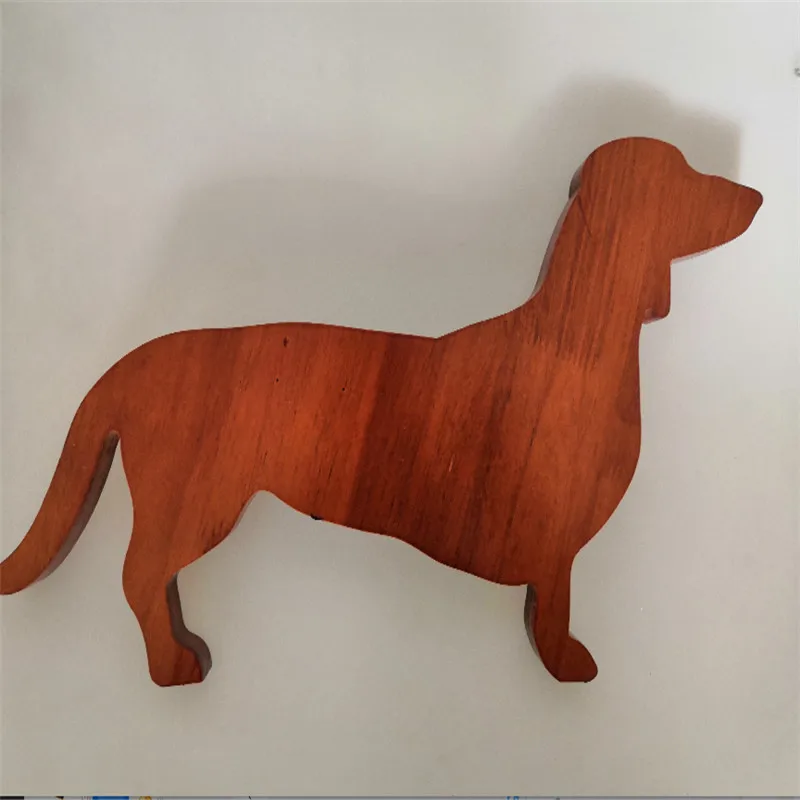 Creative Wood Dachshund Dog Dinner Plate Sausage Dog Dinner Plate Wooden Decorative Tray Table Decoration Funny Party Gift