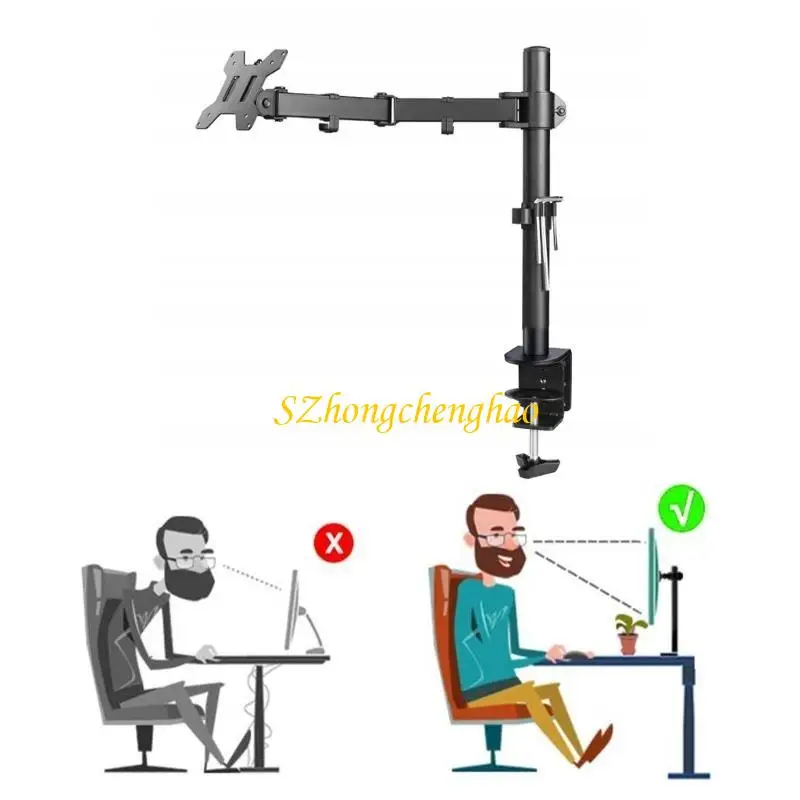 

Desk Stand Monitoring Arm Mount Single Monitoring Stand Holds 10inch-27Inch Screen Holder Multiple Adjustment Rack 601D