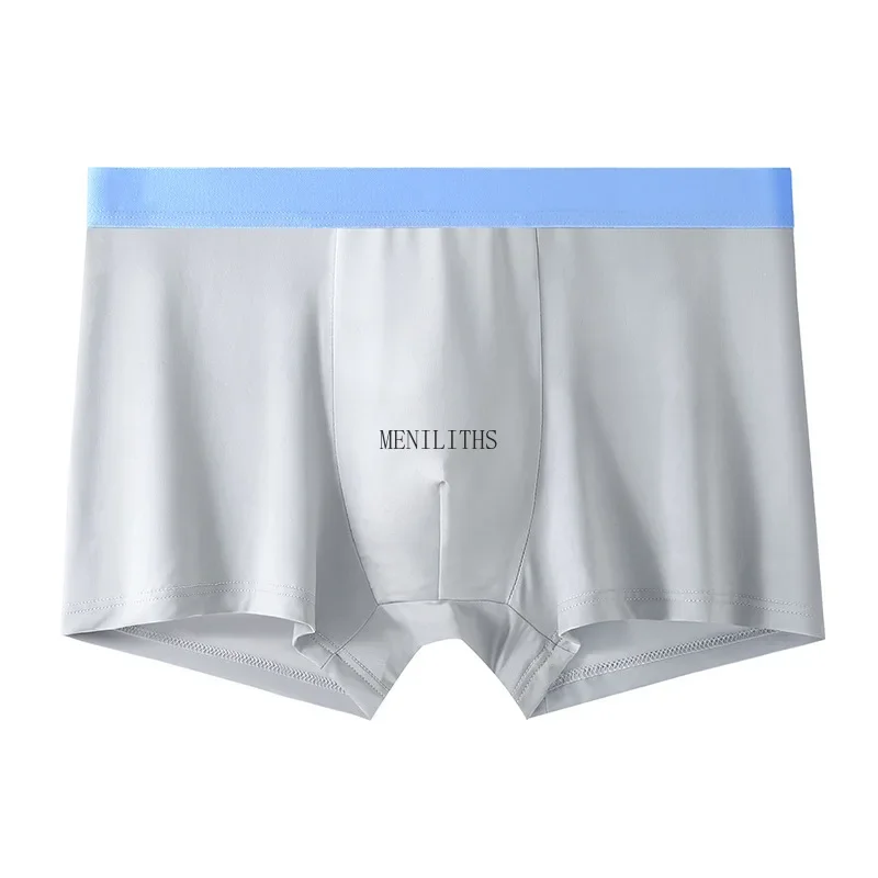 

Men's underwear Ice Silk Seamless Boxers Antibacterial Breathable Boxer Pants Short Pants Summer Thin Panties трусы мужские