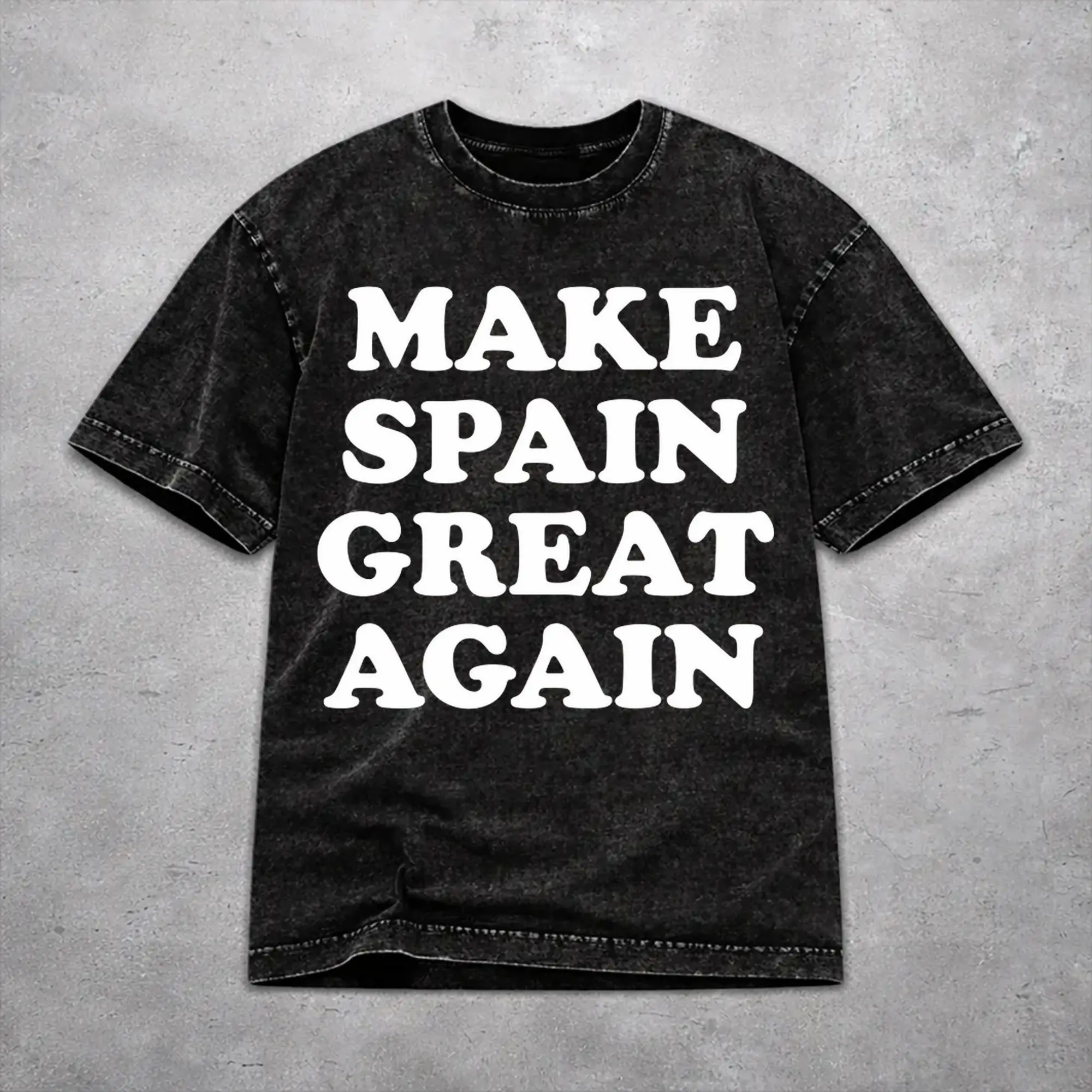 Make Spain Great Again  Washed T Shirt Novelty Streetwear for Men Women  Loose T-Shirts Short Sleeve