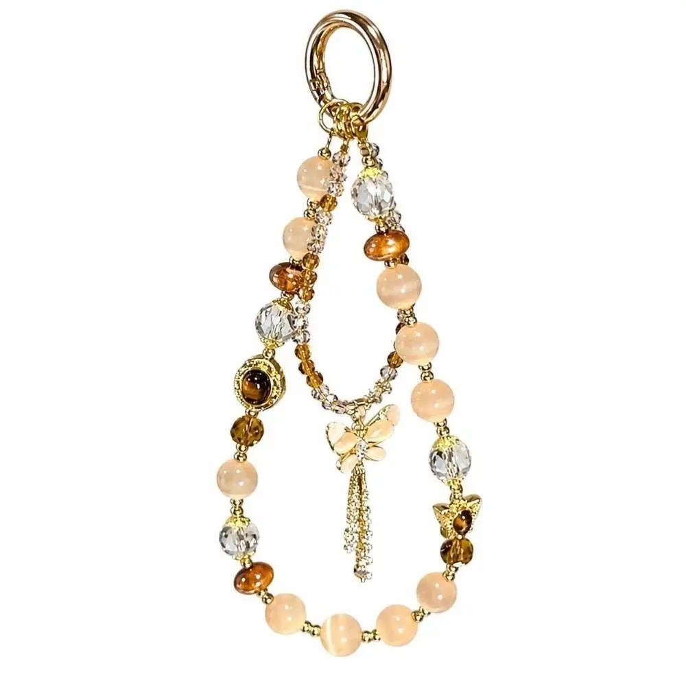 Trendy Handmade Beaded Phone Lanyard Phone Wrist Strap Anti-lost Phone Charms High-Quality Car Keychain Bag Accessory