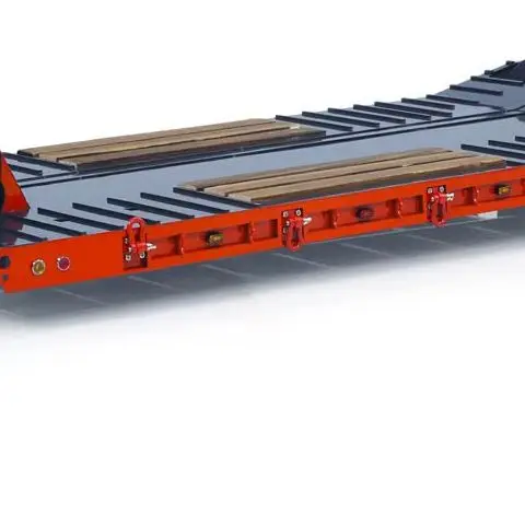 41.3Inches Long Extended Gooseneck Low Flatbed Trailer 2 Axles for 1/14 TAMIYA RC Tractor Truck Radio Control Digger Loader Toy