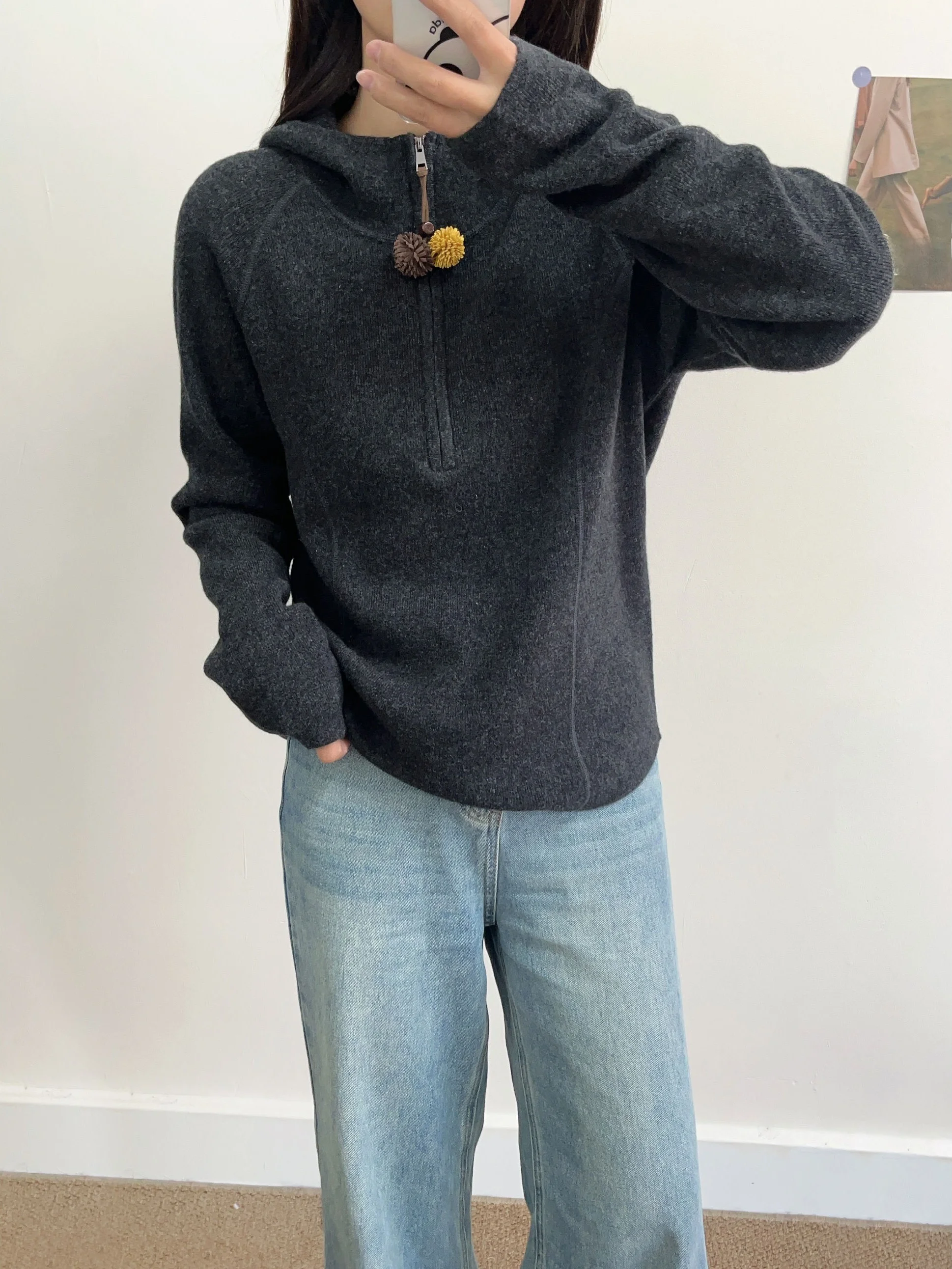 

Женская шерстяная вязаная шапка Thiened, пальто свободного покроя, удобная теплая зимняя верхняя одежда, свитер с дизайном сосновой шишки на молнии