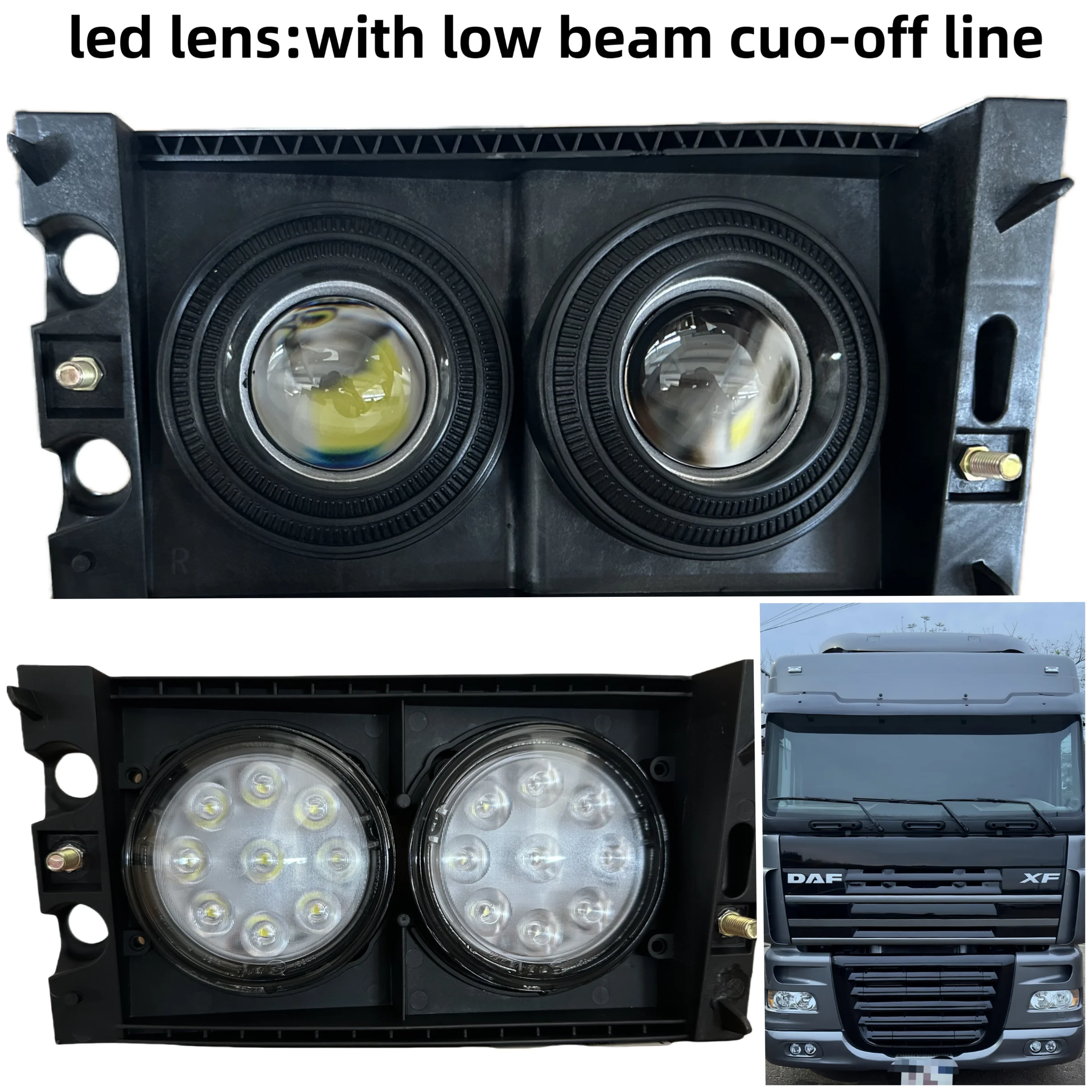 Set Of 2 LED Fog Lights For DAF XF105 2005 On CF65 CF75 CF85 2001 Spot & Fog Lamp with Led Lens