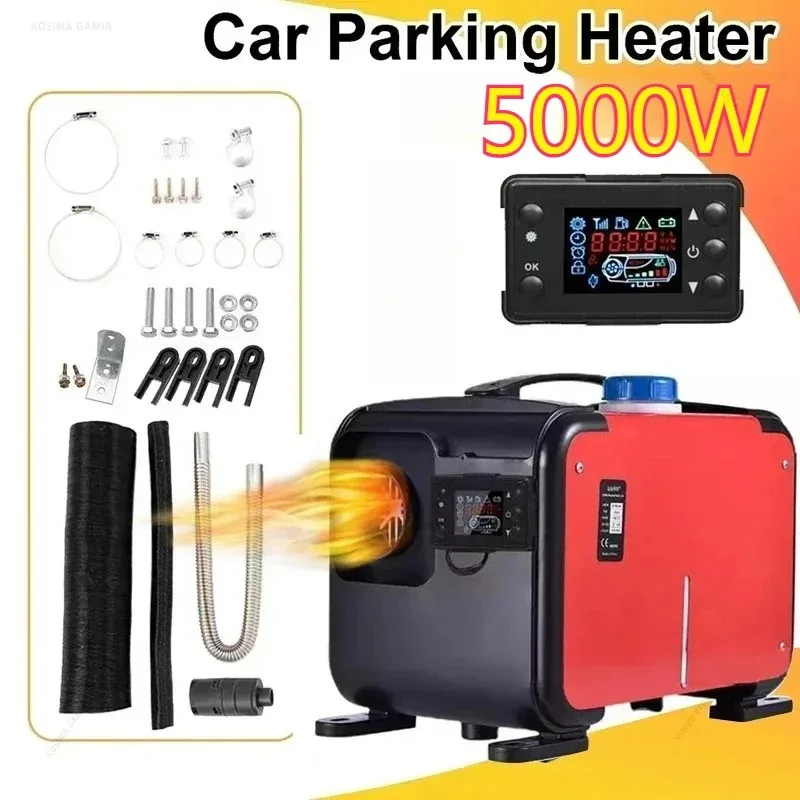12V/24V/220V Air Parking Heater 5KW Car Diesel Heater LCD Remote Control Engine Preheater Warmer Heater for Car Truck Boat RV view 6