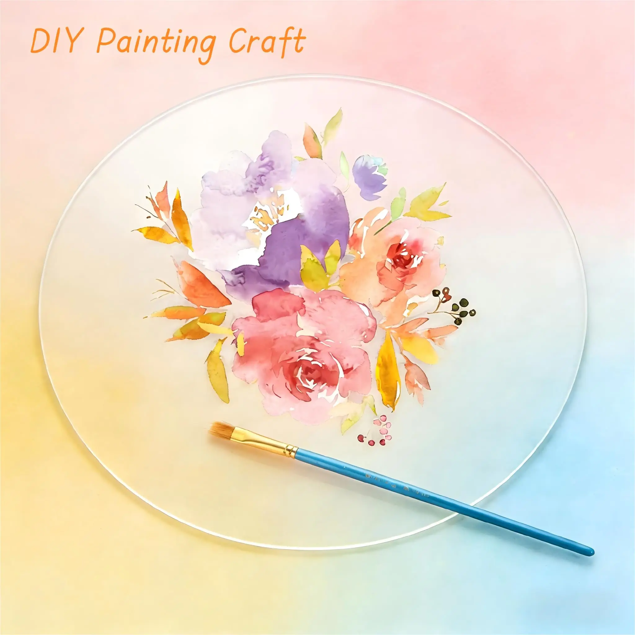 50pcs 75/100/150/200mm Transparent Acrylic Sheet Circle 1mm Thick Discs Panel Clear Plastic Blank Board For DIY Ornament