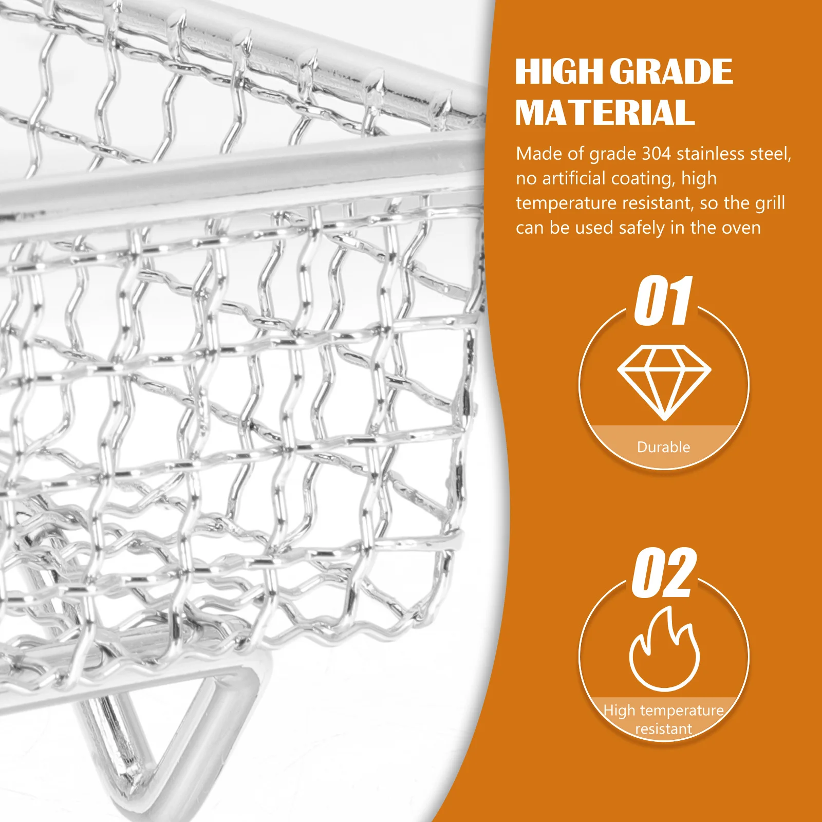 

Non-Stick Air Fryer Basket Stainless Steel Cooling Rack Bread Baking Drain Tray Multipurpose Kitchen Tool Long-Lasting Design