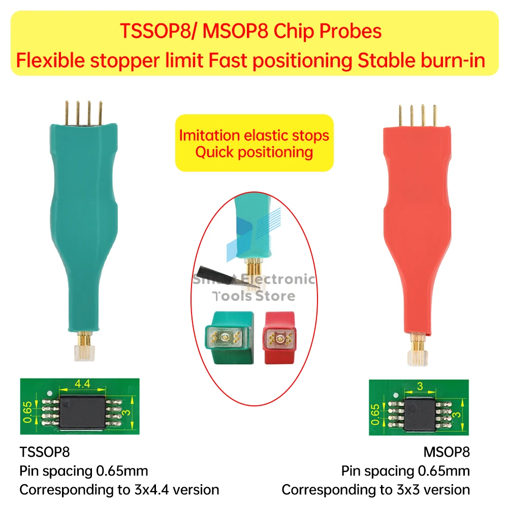 

TSSOP8 MSOP8 Chip Download Burn Write Probe Spring Needle Flash Chip Burner Cable Burning Test Fixture Probe Programming