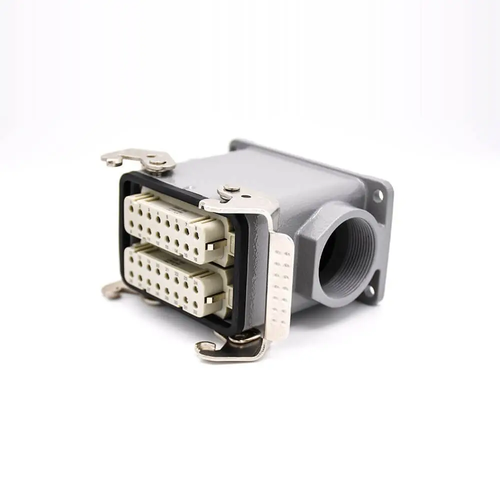 H32A Heavy Duty 32 Pin Connector PG29 Male Female Butt-Joint Shell Hasp High Surfice Mounting Cable Entry