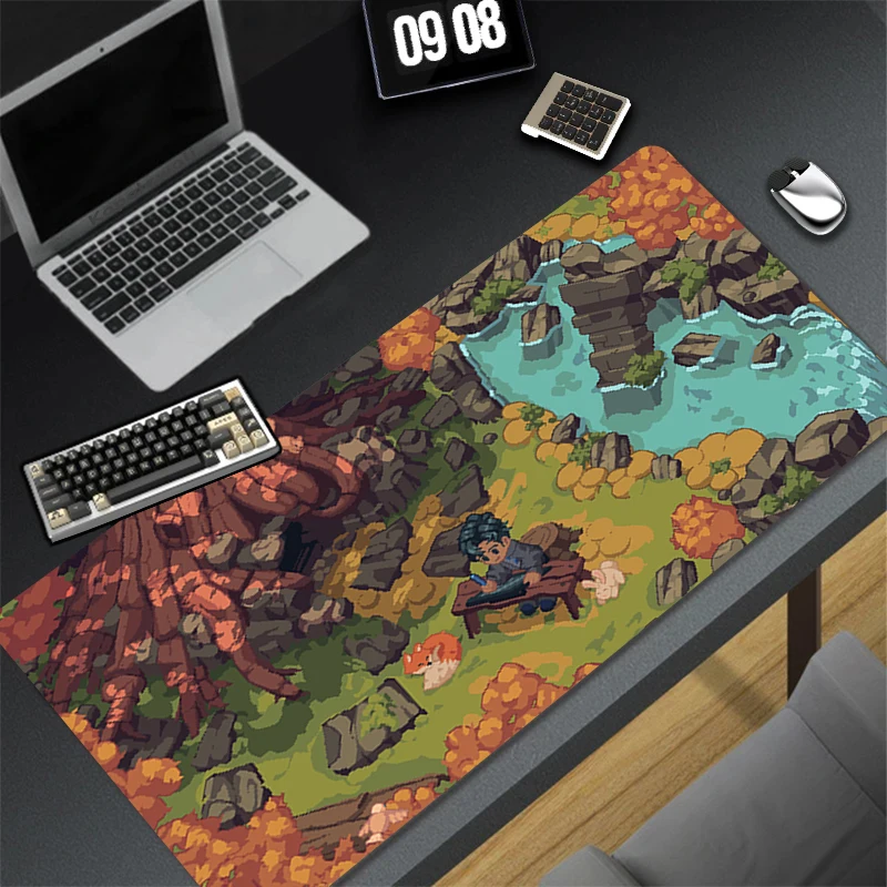 

Computer Gaming Accessories Cute HD Mousepad Office PC Mouse Pad Keyboard Pad Desk Decoracion Pixel Art Landscape Anime Desk Mat
