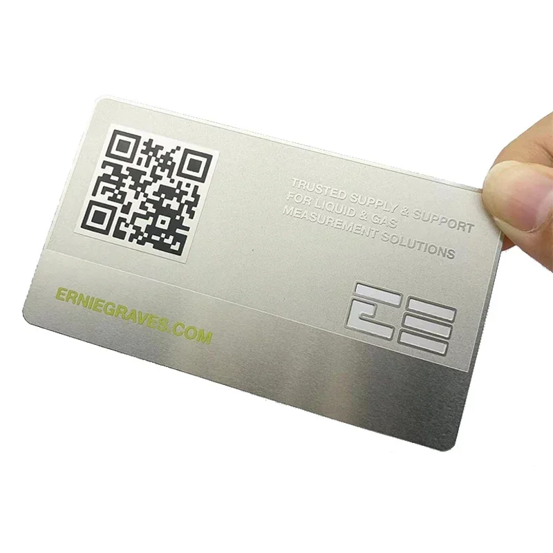 

Custom Logo Laser Cut Engraved Metal Name Id Invitation Credit Card Stainless Steel Blank Metal Business Card with QR Code