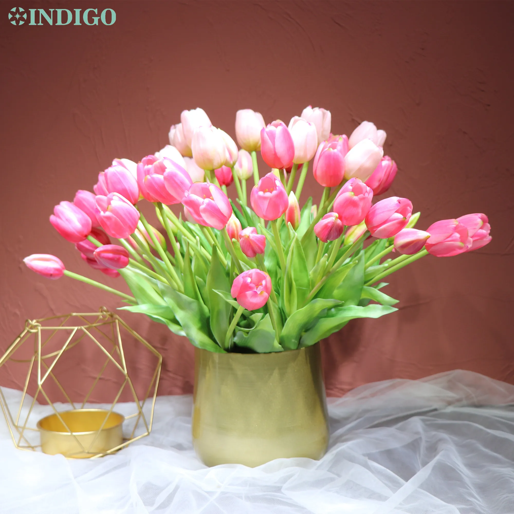 

INDIGO-Artificial Silicone Tulip Bouquet, High Quality, Customized, Artificial Flower, Wedding Table Decoration, 25PCS