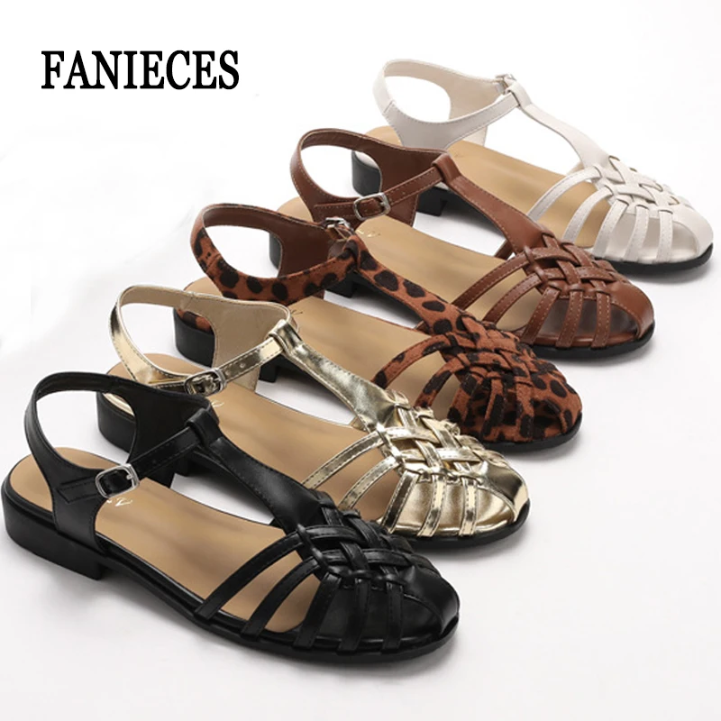 

2026 Summer Women's Flat Gladiator Sandals Ankle Strap Hollow Out Narrow Band Casual Beach Vacation Comfort Plus Size Sandalias