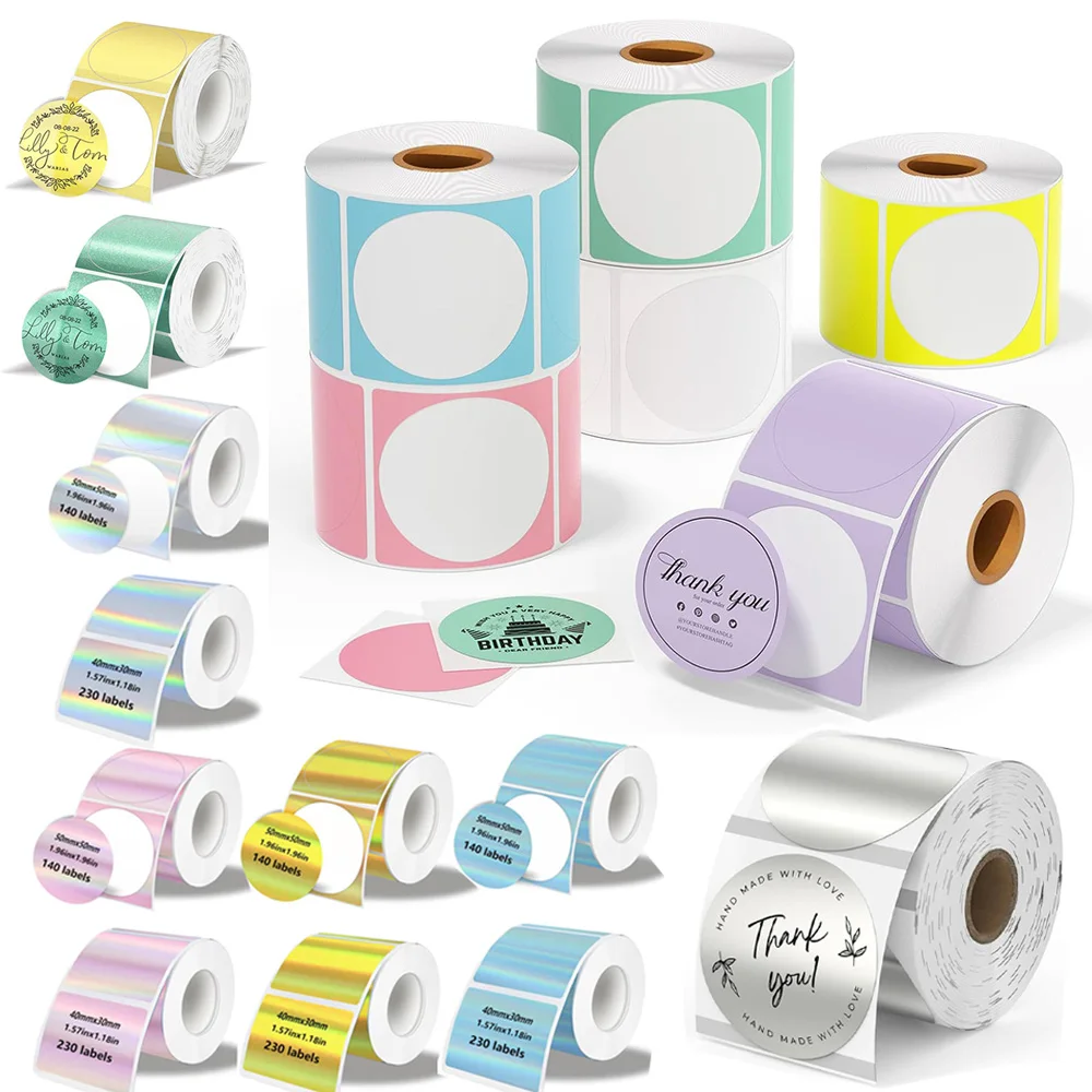 

Голографическая лазерная наклейка Munbyn/Nelko, матовая серебряная термобумага для M110 M220 M200 E210 P50 PM220 DETONG P1 WP9520 Maker