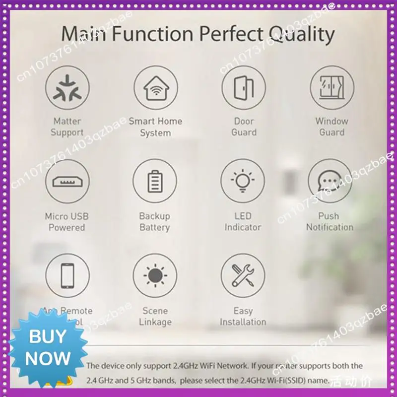 Hot Ltem Door Window Anti-Theft Sensor Smart Home Wireless Detector Work Withhomekit Alexa Google Home