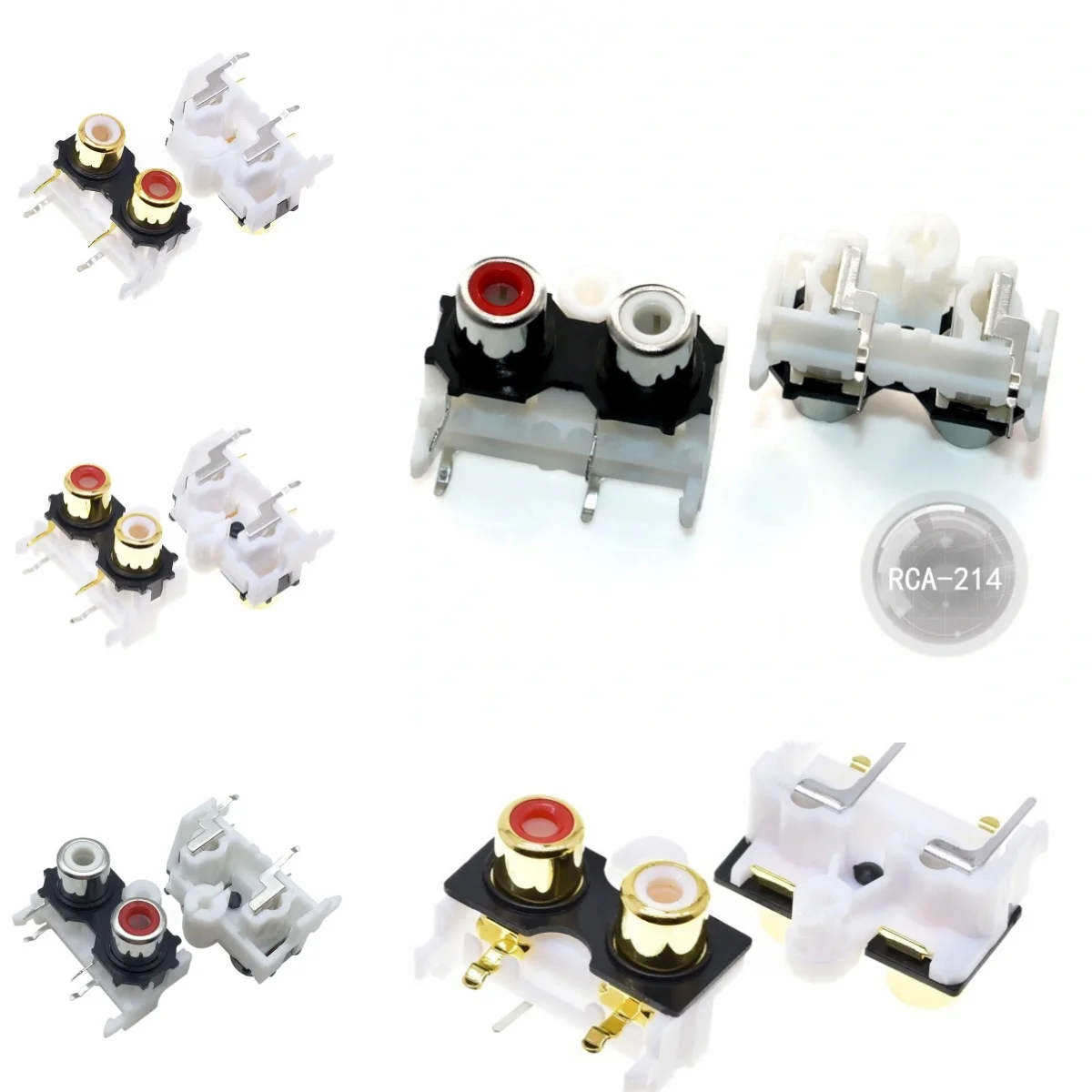 2PCS AV2-8.4-14 Coaxial RCA Jack Socket 4-Pin, PCB Mount Audio Video Connector RCA-210/RCA-214 AV2 Socket Replacement for PCB