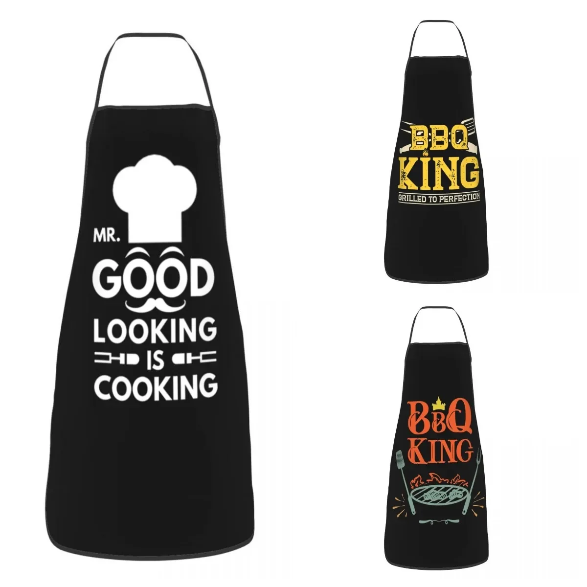 Unisex Mister Good Looking Is Cooking Bib Apron Adult Women Men Chef Tablier Cuisine for Kitchen Cooking Gift For Men Baking