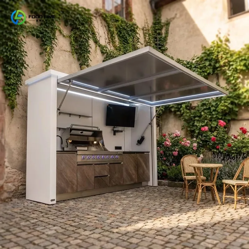 Customized Modular Outdoor Kitchen Set Multipurpose BBQ Station For Backyard Poolside Patio Entertainment