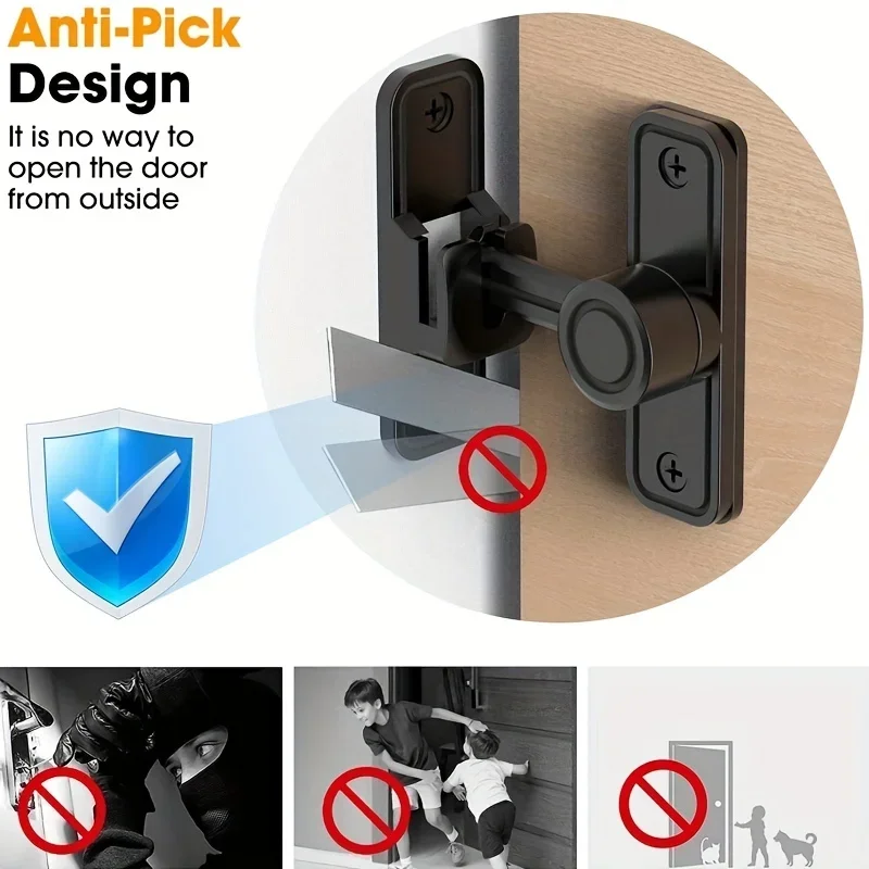 Door Lock Guard Latch Bolt 90 180 Degree Stainless Steel Toggle Latch Sliding Barn Door Lock Black Iron Right Angle Barn Lock