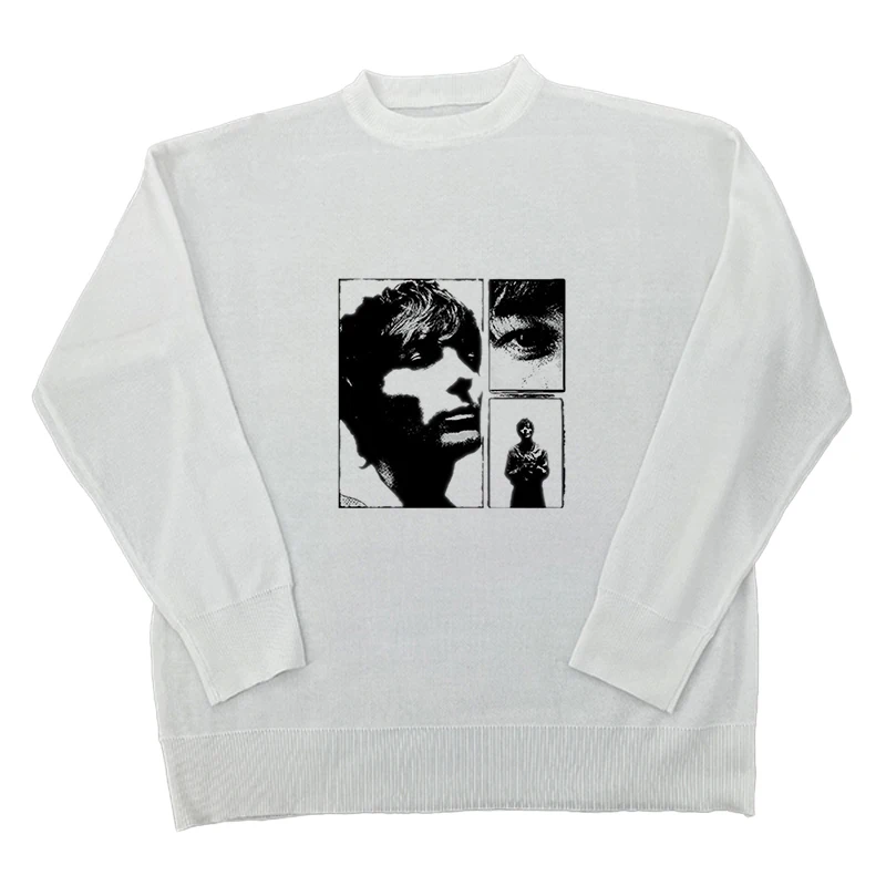 

Women's And Man Harajuku Pullovers Y2K Autumn Winter Simple Fashion Knit Casual Portrait Drawing Printed Round Neck Full Sleeve