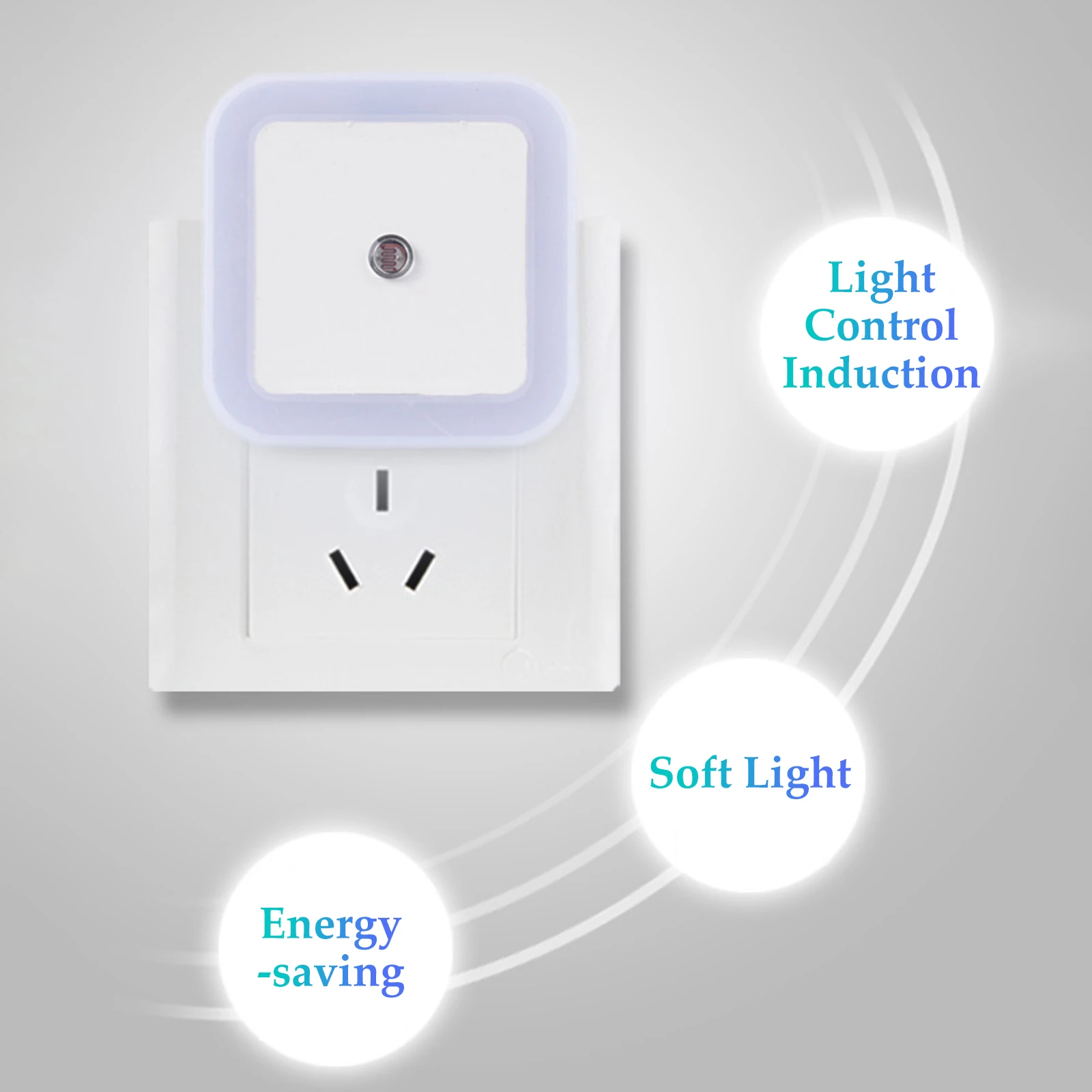 1PCS Wall-mounted Sensor Night Light Automatic On/Off LED Sensor Lights Plug into Wall Light Stair Lamp