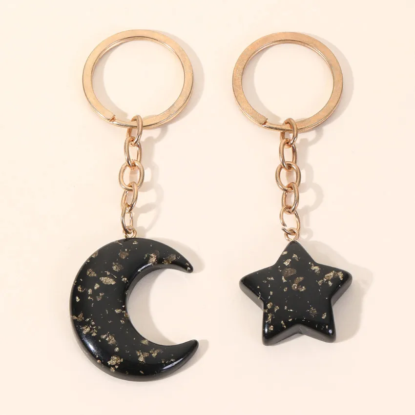 Cute Moon Keychain Resin Key Ring Crescent Key Chains Souvenir Gift For Women Men Handbag Accessorie Cay Keys DIY Simple Jewelry