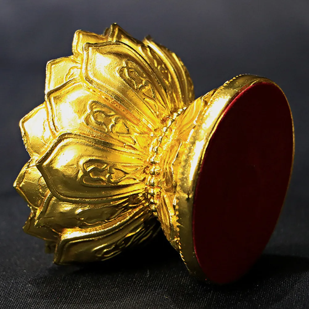 Lotus-Shaped Prayer Wheel Base – Alloy Desktop Holder for Handheld Buddhist Prayer Wheel, Religious Decor
