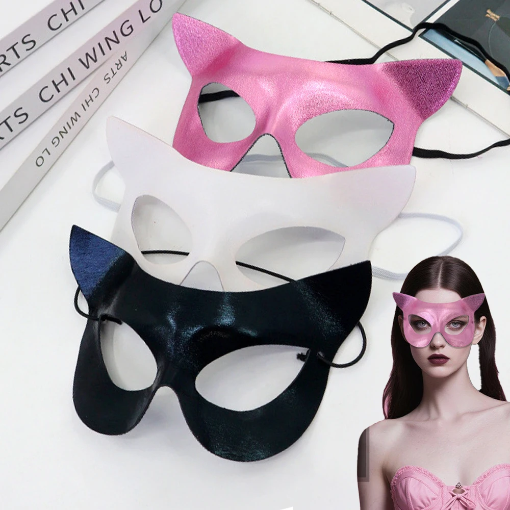 

Women Sexy Cat Face Mask Cosplay Half Face Animal Fox Eye Masks Halloween Carnival Masquerade Party Costume Props