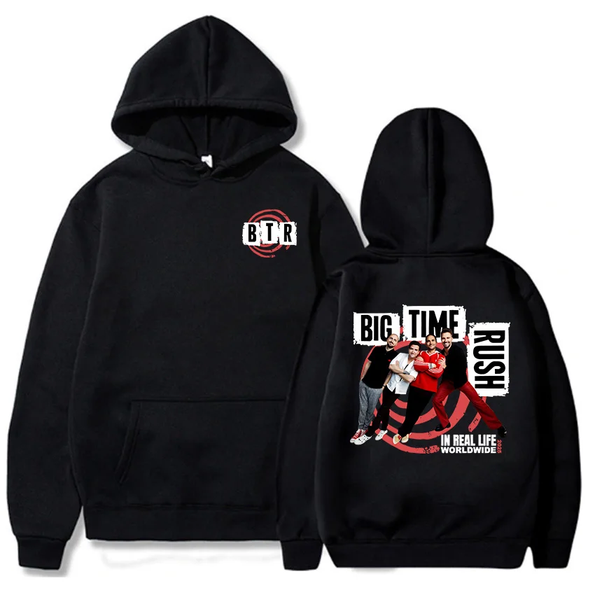 

BTR IN REAL LIFE WORLDWIDE 2025 TOUR HOODIE Big Time Rush Band Модные толстовки с капюшоном и длинными рукавами Мужские пуловеры Уличная одежда