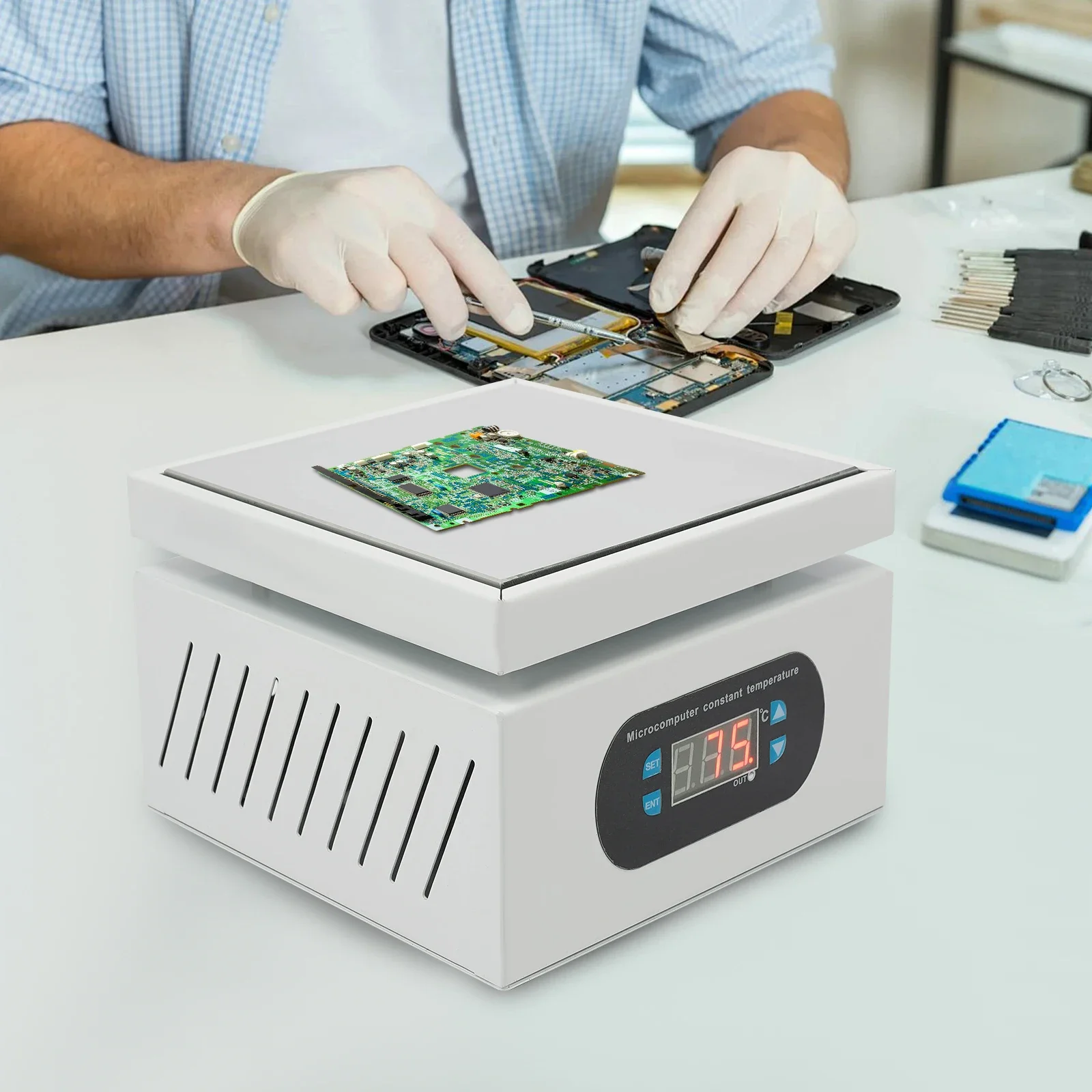 

Electric Preheat Soldering Station, Electric Soldering Plate, LED Microcomputer Preheating Welder Hot Plate Rework Heater 500W