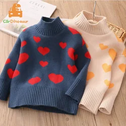 2025 Winter Autumn Spring Casual 3 4 6 8 10 12 Years Warm Pullover Knitted Wear Tops Heart Sweaters For Kids Baby Girls Clothes