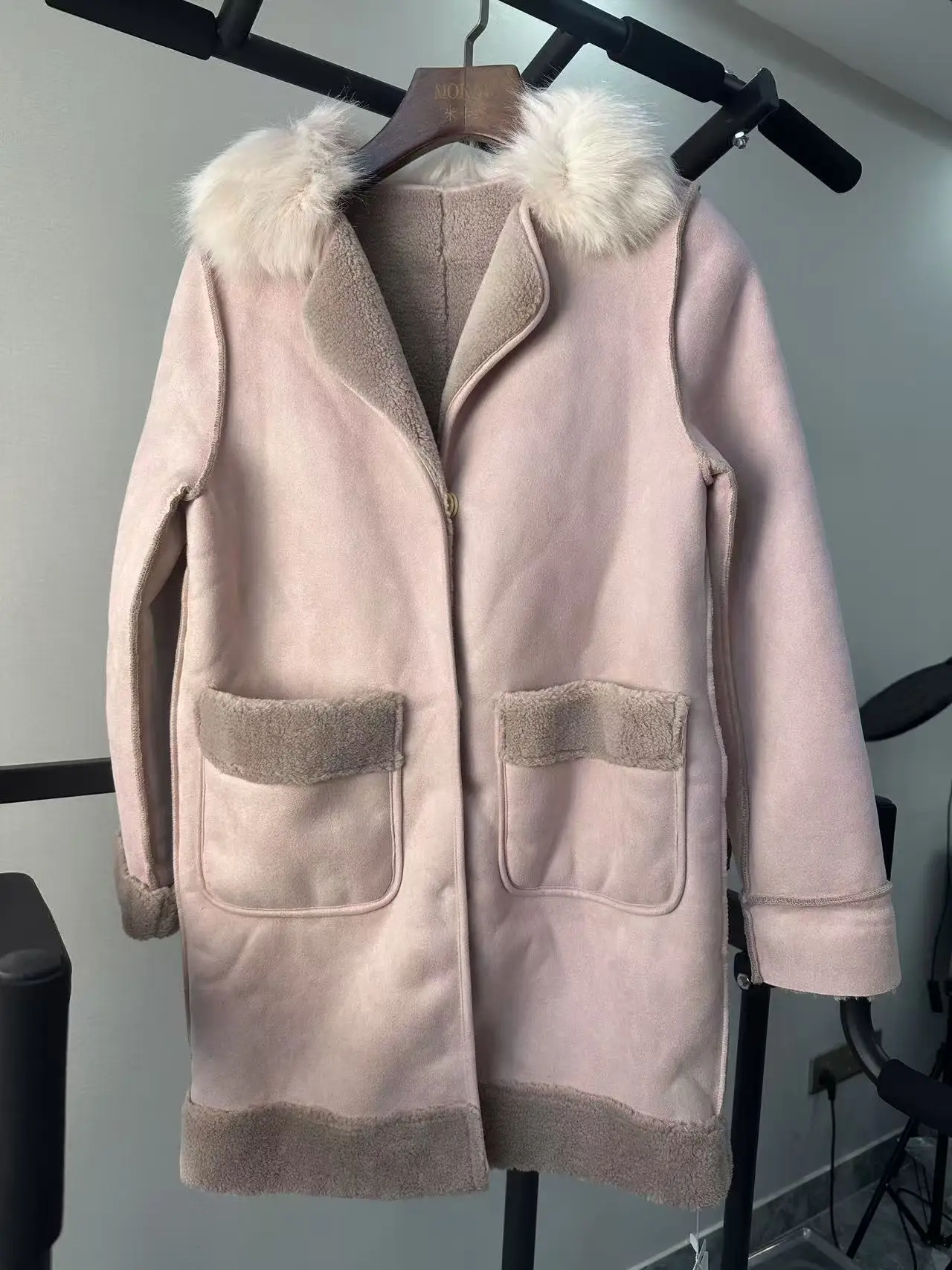 

AYUNSUE Real Wool Jacket Women Winter Clothes Mid-long Warm Womens Coats Unique Coat Promotion Minor Flaws No Refund No Exchange