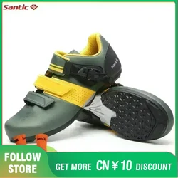 Santic Non-locking Cycling Shoes Rubber Sole Men's Outdoor Road Riding Bicycle Equipment Fashionable Biking Sport Sneakers 36-46