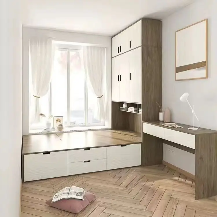 Customized small apartment multi-functional tatami bed cabinet integrated empty high box storage bed wardrobe combination saves