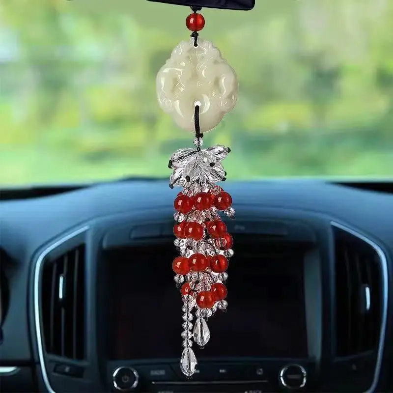 Car Ornaments Car Pendant Car Supplies Creative Crystal Pixiu Peace Buckle Car Pendant Rearview Mirror Bagbag