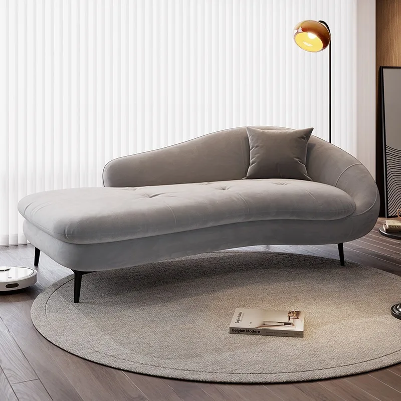 Italian minimalist flannel curved concubine, recliner sofa living room hotel homestay bedroom concubine