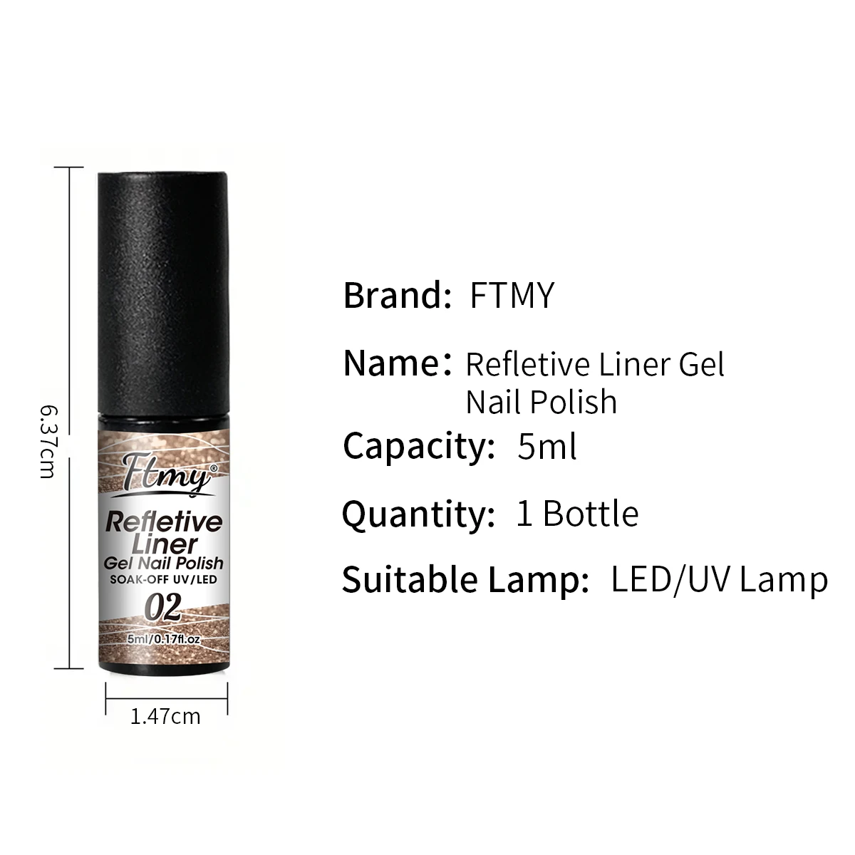 5 ml Eyeliner-Gel-Nagellack, 2 ultrafeine Pinselköpfe, französische Pull-Line-Graffiti-Malerei, Streifendesign, Gel-Lack