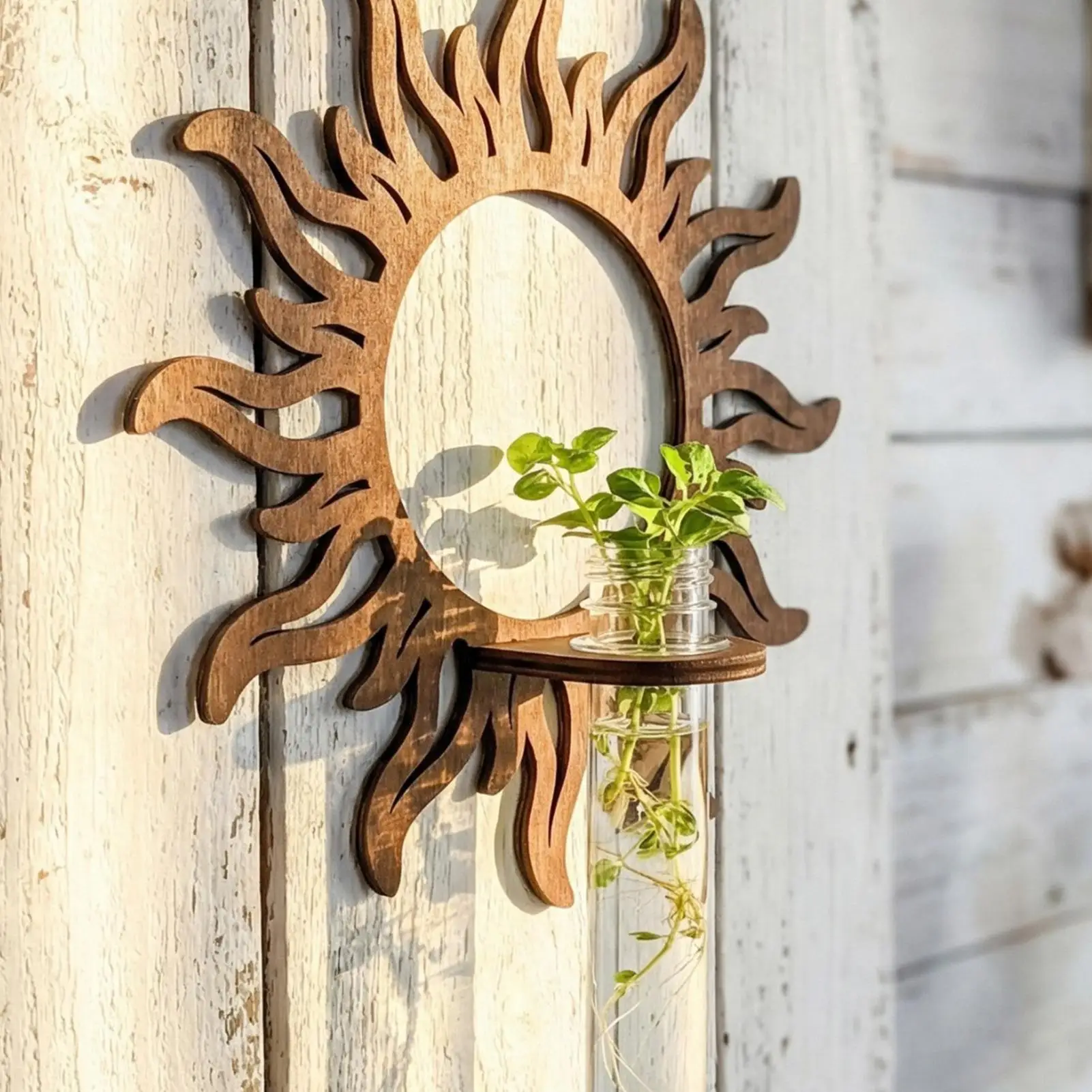 Water Propagation Station Tube With Wooden Stand Propagated Plant Holders For Flower Home Office Indoor Wall Decor Gardener