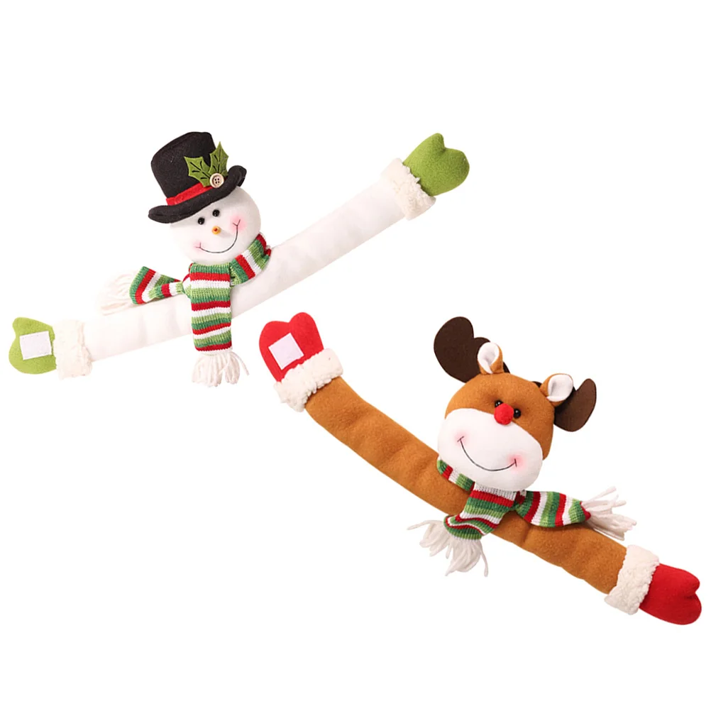 

2 Pcs Curtain Buckle Christmas Snowman Elk Holdbacks Drapery Tiebacks Decorative Straps Cloth Cartoon Holiday Home Accessories
