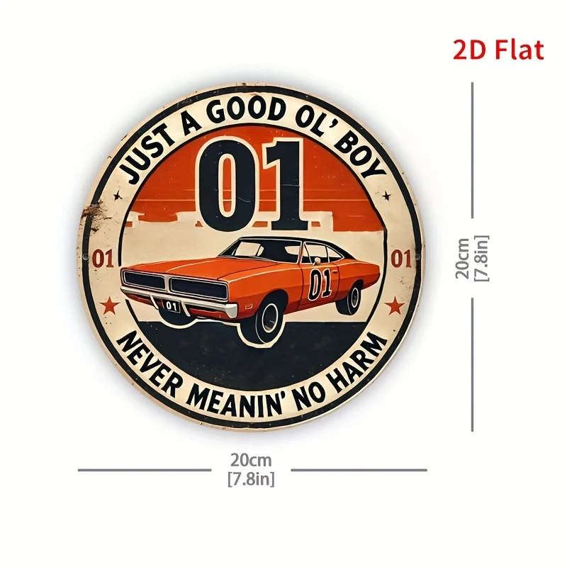 Just A Good Ol' Boy 01 Vintage Metal Sign Retro Dukes of Hazzard General Lee Car Wall Art Garage Decor for Bar Man Cave