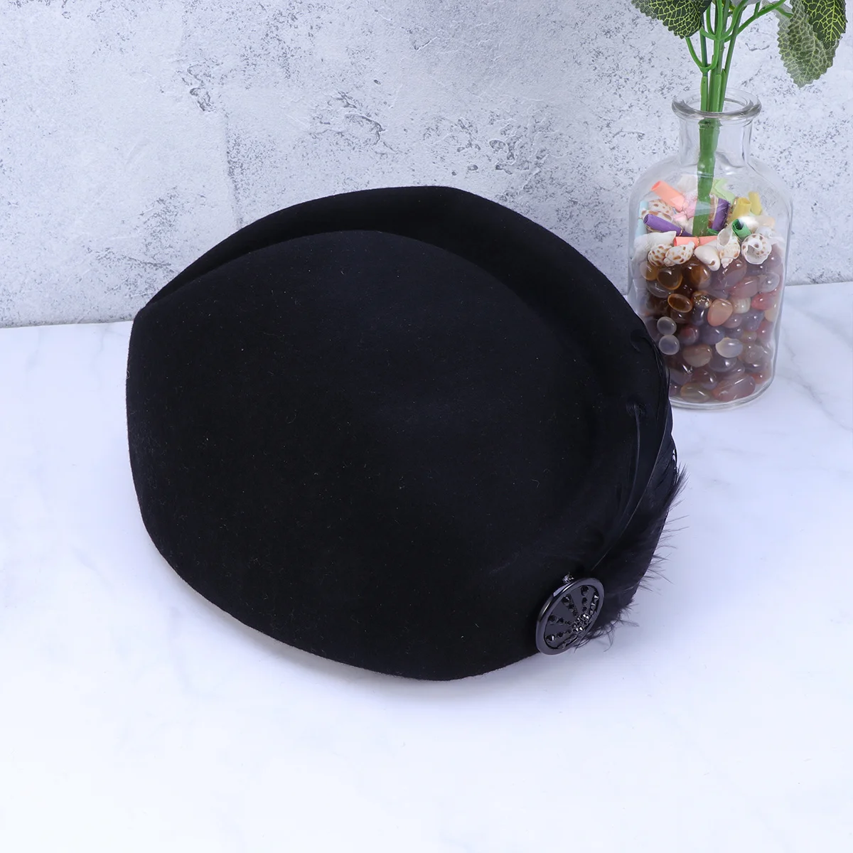 หมวกแอร์โฮสเตสขนสัตว์ ชุดคอสเพลย์พนักงานต้อนรับบนเครื่องบิน สไตล์แอร์โฮสเตส สำหรับการแสดงบนเวที