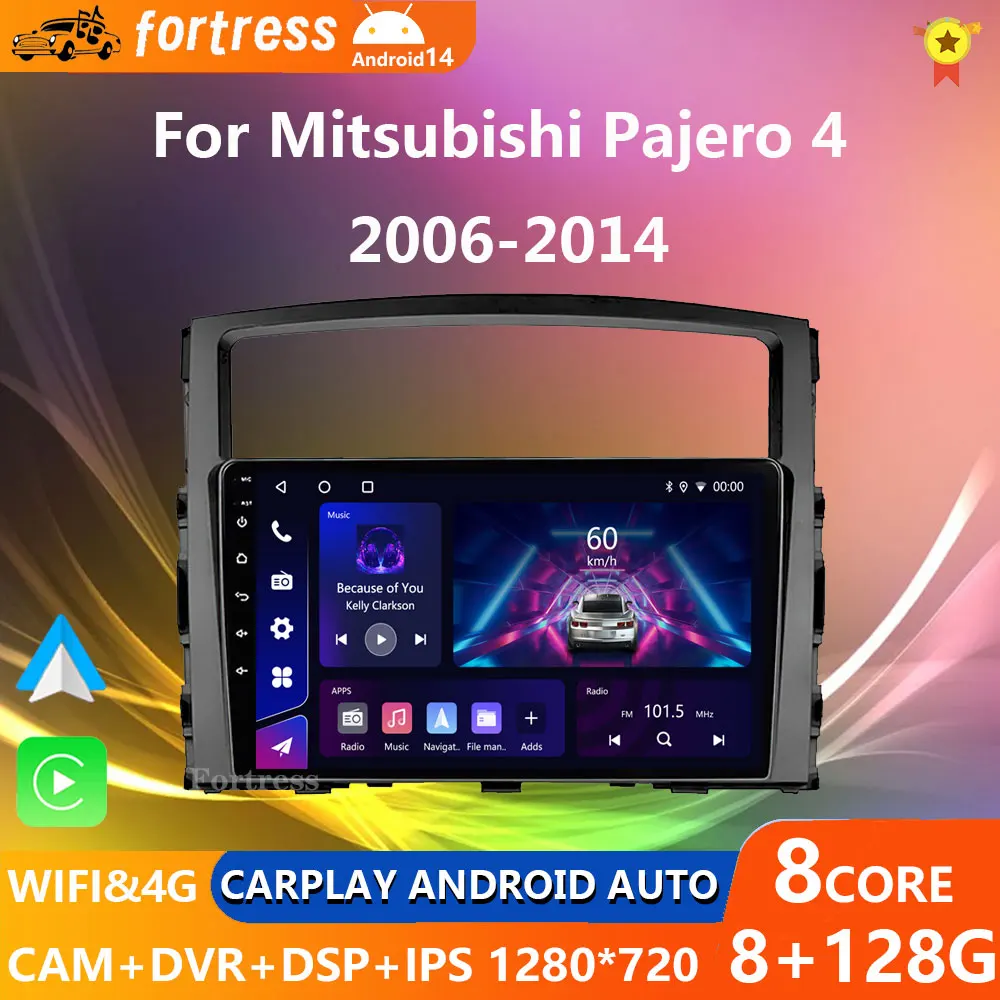 For Mitsubishi Pajero 4 V80 V90 2006 - 2014 Car Radio Multimedia Video Player Navigation GPS No 2din 2 din carplay Android auto