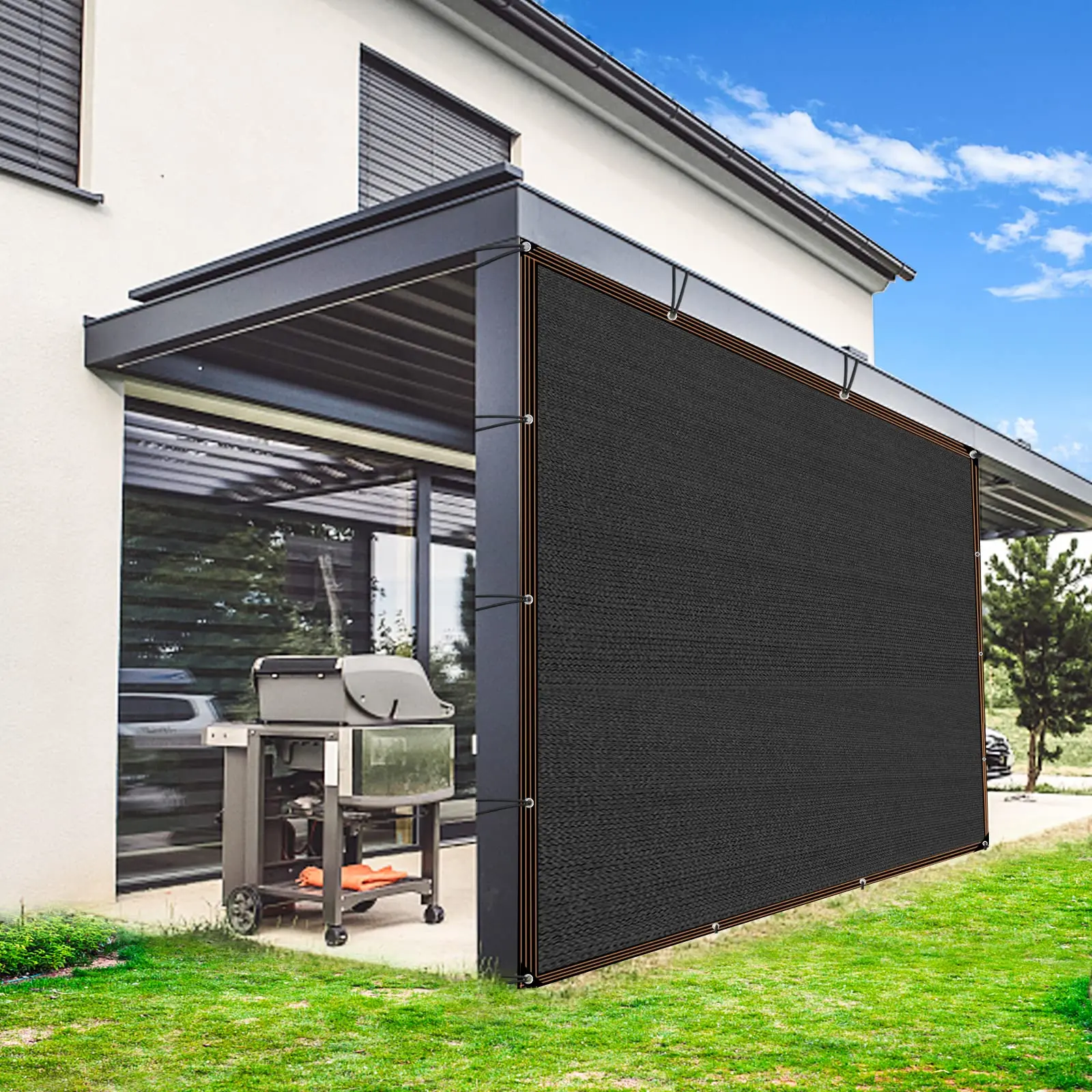 90 % Schattentuch mit Ösen – langlebiges Sonnenschutznetz für Hundehütte, Gewächshaus, Terrasse und Hühnerstall